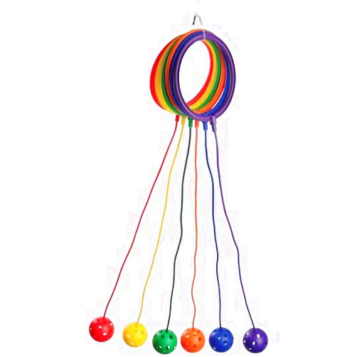 Constructive Playthings Ankle Skip Ball Toys for Kids 5 Yrs., Kids Playground Equipment, Teacher Supplies for Physical Education, Gross Motor and Balancing Skills, Great Christmas Gifts, Set of Six