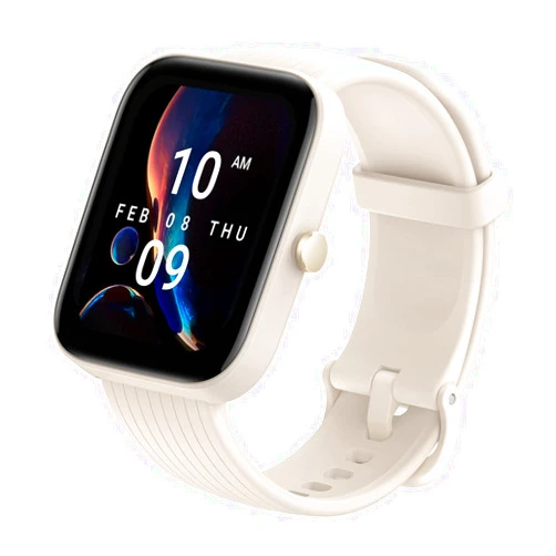 Amazfit Bip 3 Pro Smart Watch, Step Tracking, Heart Rate Monitor, Blood Oxygen Measurement, GPS, 14-Day Battery Life, Sleep Quality Analysis, Customizable Watch Faces (Cream)