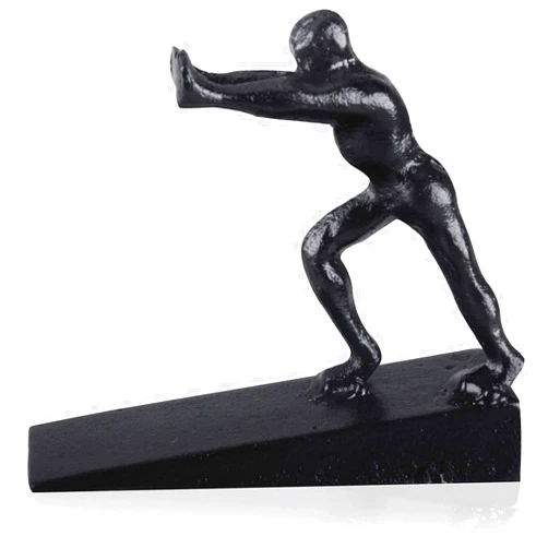 AIMONOCIN Cast Iron Door Stop Premium Cast Iron Door Stopper -Dog Polished Surface Door Stop Wedge with Heavy Duty Design - Flexible and Non Scratching Door Holder Door Block (Stonger Man)