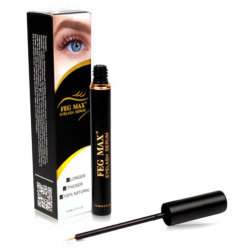 FEG Max Eyelash Serum | For Lash and Brow | Fast Effective Growth Creates Longer & Darker Eyelashes | Natural Eyelash Serum to Grow Lashes | 6 mL