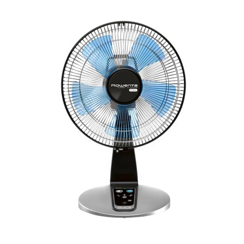 Rowenta, Desk Fan, Turbo Silence Table Fan with Remote, 18 Inches, Ultra Quiet Fan for Bedroom, Oscillating, Portable, 5 Speeds, Black, Indoor, VU2660
