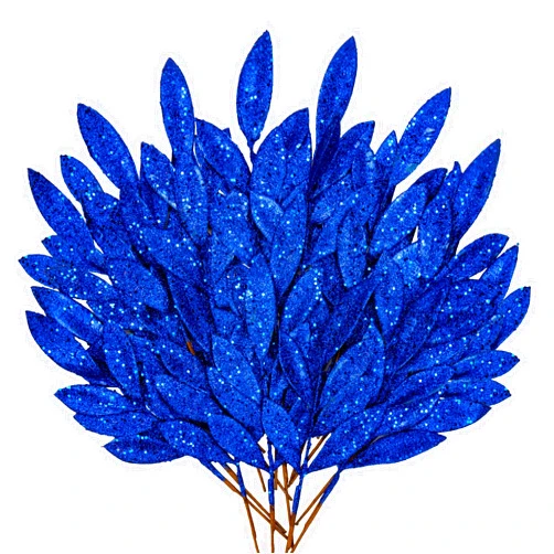 DILATATA 20 Pcs Christmas Glitter Bay Leaves 11
