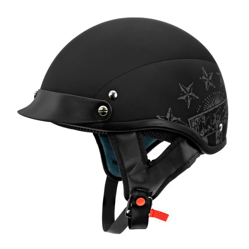 VCAN Cruiser Solid Half Face Motorcycle Helmet