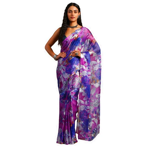Garden Vareli Floral Print Nara Chiffon Saree
