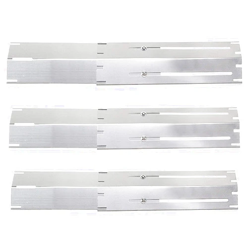 Criditpid Universal Stainless Steel Heat Plate Shield Flame Tamer Replacement for Brinkmann, Charbroil, Weber, Chargriller, 3-Pack Burner Cover for Charbroil Grill, Extends from 11.75