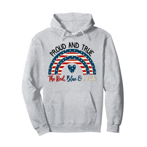 Rainbow American Flag USA Pride zgDX Rainbow Red Blue And White 4th Of July American Pride Pullover Hoodie