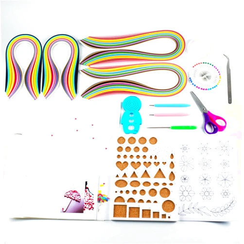 YROUHNAE 16Pcs Paper Quilling Kit, 680 Quilling Paper Strips 36 Color, Quilling Supplies Paper Strips DIY Tool Set with Slotted Pen Quilling Board Curling Coach Quilling Patterns