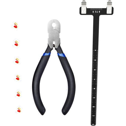 Zonon Bow String Nocking Points Pliers Strings Knock Set T Shape Bow Square Ruler Nocking Buckle Pliers Recurve Turning Kit Archery(Dark Blue)