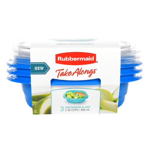 Rubbermaid 2115745 TakeAlongs Snack Food Storage OS 2.35C 3PK with Split