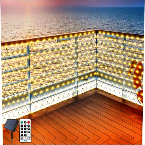 IKNHYEG 20 x 6.6FT Solar Net Lights Christmas Outdoor Mesh Lights for Bushes,Large Outside Net Lights Solar Xmas Garden Tree Lights Waterproof with Remote 8 Modes for Gazebo(Warm White)