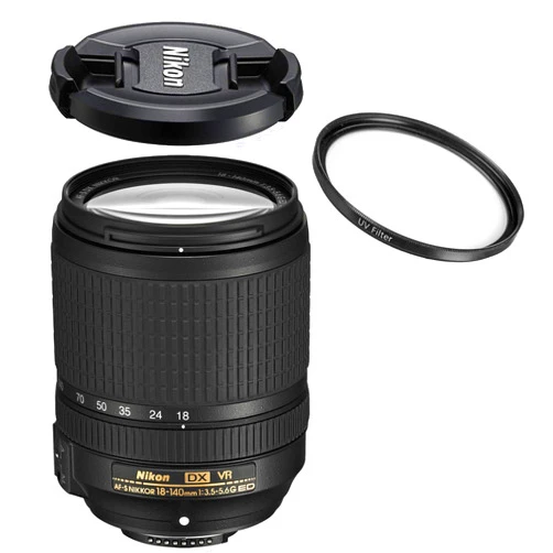 Nikon CSNY Nikon AF-S DX NIKKOR 18-140mm f/3.5-5.6G ED VR Lens (White Box) + Pro UV Filter