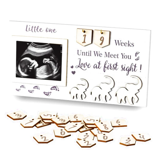 Bprow Ultrasound Picture Frames-New Mom Gifts with Pregnancy Weeks Countdown Calendar-Pregnancy Gifts for Expecting Mom Parents-Gender Reveal Gifts Pregnancy Announcement Idea