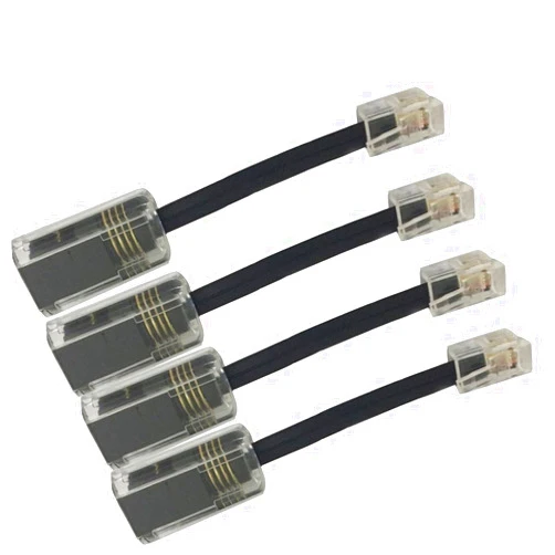 GLIAN Telephone Cord Detangler,Glian 4Pack Black Extended Rotatable Anti-Tangle RJ11 4P4C Phone Cord Tangle Free Landline Phone Cable Untangler Accessory