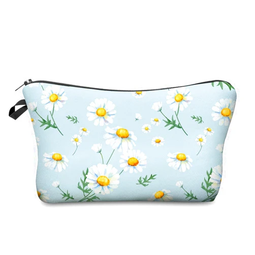 UDEFOG make up bag,daisy makeup bag,holiday cosmetic bag,toiletry bag for women,makeup case,travel makeup pouch,cosmetic travel bag