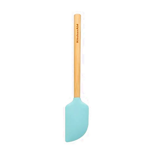 KitchenAid Universal Bamboo Handle Scraper Spatula, Aqua