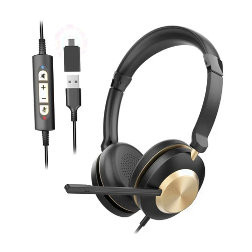 NOTESNEE USB Headset with Microphone for PC, Wired headset with Noise Cancelling Mic, in-line Controls Volume & Mute Button, Computer Headset for Work from Home/Office/ Call center/Online Class/Zoom/Teams