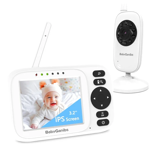 Baby Ganibs 3.2'' IPS Portable Baby Monitor, Baby Monitor No WiFi with 1000ft Long Range, Video Baby Monitor with Camera and Audio, Auto Infrared Night Vision, ECO Mode, Powerful Battery, Smart Alert
