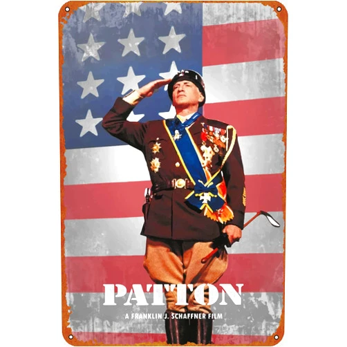 KIVYYB Patton Movie Posters Tin Signs Retro Metal Movie Tins for Bar Pub Home Cafes Wall Decor, 8X12 Inch (20X30 CM)