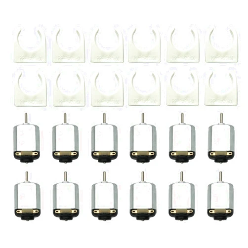 EUDAX 12 Pcs Rectangular DC Motor Mini Electric Motor 1.5-3V 24000RPM, Motor Mounting Bracket Holder for DIY Toys