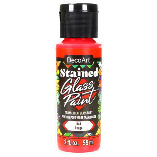 DecoArt Deco Art Translucent Stained Glass Acrylic Paint 59ml (2oz) - Red