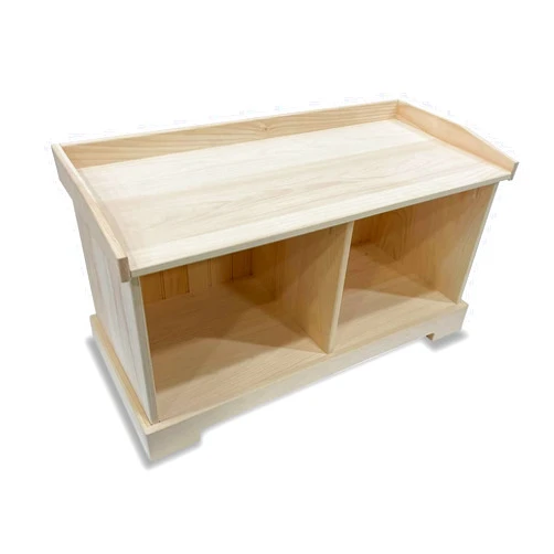 Peaceful Classics Rustic Pine Wooden Entryway Storage Bench, 36
