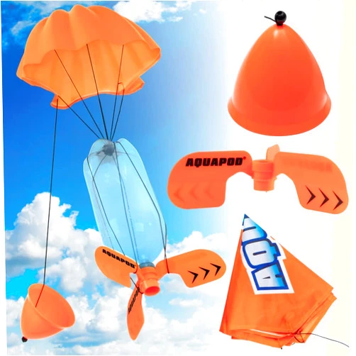 Aquapod Original Water Bottle Rocket Launcher Ultimate Accessory Pack - Soar to New Heights w Launcher Fins, Parachute, & Nose Cone - Family Fun & Educational STEM Toy - Kids Easter Basket Stuffer