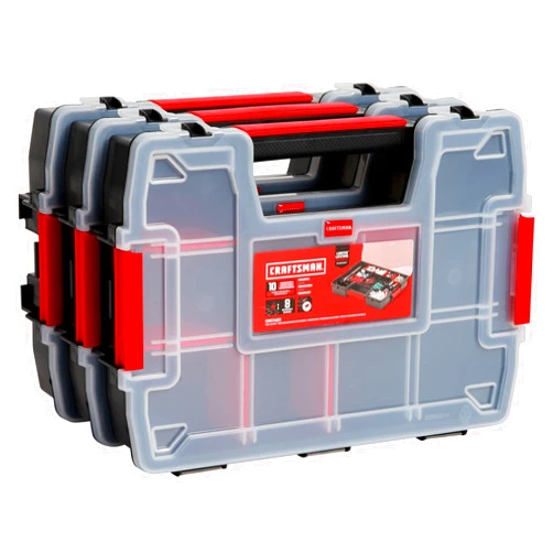 CRAFTSMAN Storage Organizer, Small Parts Organizer, 3-Packs with 10-Compartments, Lid Includes Secure Latch (CMST60964M)