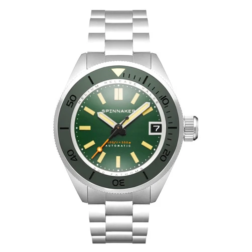 Spinnaker Piccard Men's Automatic Dive Watch – Seiko NH35 Movement, 45mm Stainless Steel Case, Sapphire Crystal, 550m Water Resistant, Stainless Steel Bracelet, SP-5098
