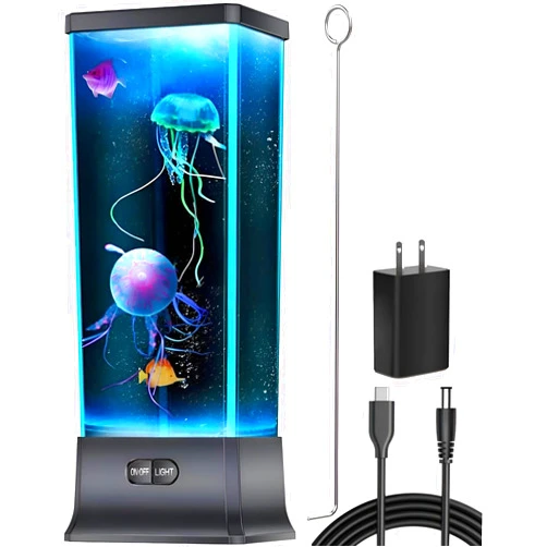 CALOVER Gifts for Kids Men Women Friends Family Cool Jellyfish Lamp Night Light for Girls Boys Kids Home Office Bedroom Decor for Christmas Holiday Birthday Party