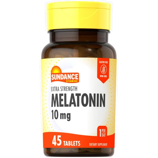Sundance Melatonin 10 mg Tablets | Extra Strength | Vegetarian, Non-GMO & Gluten Free Supplement for Adults