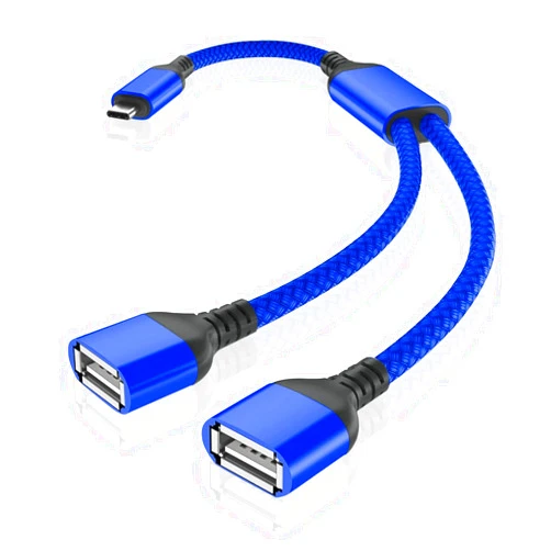 Basesailor USB C Male to Dual USB Female Cable Adapter 1FT,Thunderbolt 3 to Double Type A 2.0 OTG Splitter Cord Converter Multiple Hub for MacBook Pro,iPad Air 4 5 Mini 6,Surface,Samsung Galaxy Tab S8