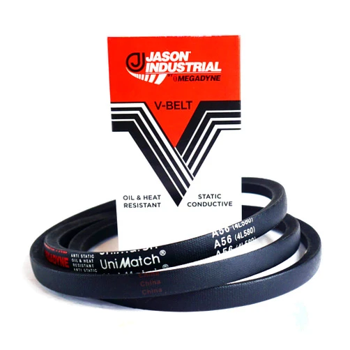 Jason Industrial Megadyne - Jason Industrial V Belt - A56-4L580 – (Pack of 1) – Wrapped V-Belt - 58 Inch Outside Length - 1/2 Inch Top Width - 11/32 Inch Thick