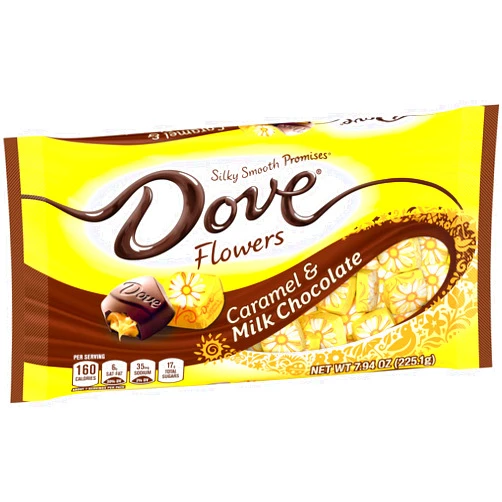DOVE PROMISES Easter Caramel & Milk Chocolate Flowers Candy 7.94-Ounce Bag