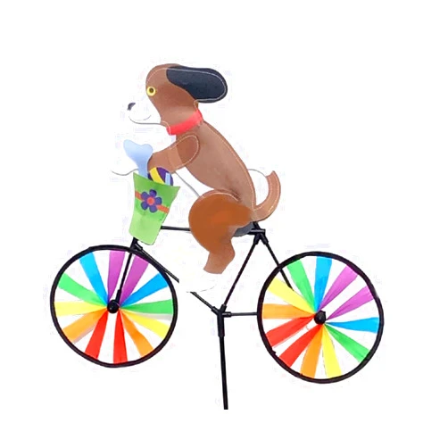GreatProductz Brown Dog on Bicycle Wind Spinner