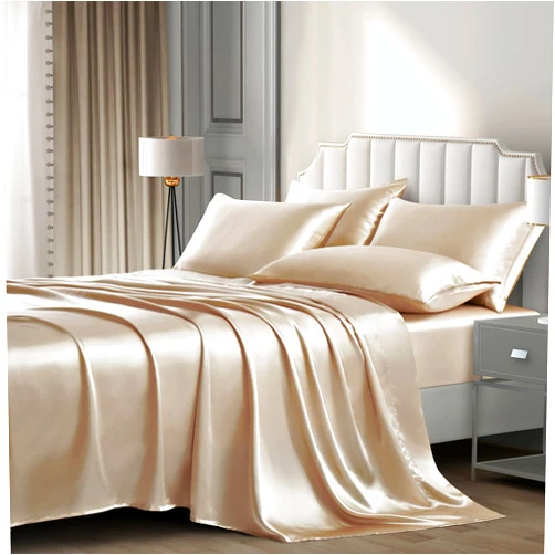 P Pothuiny Satin Sheets Full (6 Pieces, Taupe) - Luxury Silky Satin Bed Sheets Full Bedding Set, Extra Soft Satin Sheet Set, 1 Satin Fitted Sheet + 1 Flat Sheet + 4 Pillow Cases