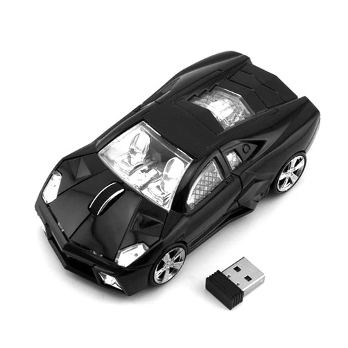 Ai5G Mice Ai5G Wireless Sport Car Shape Mouse Office PC Laptop Computer Optical Mouse 2.4GHz 3 Button 1600DPI High Tracking Speed with USB Receiver (Black)
