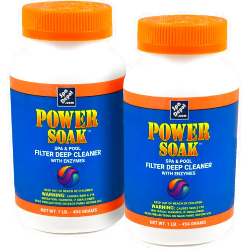 Spa Depot Power Soak Hot Tub & Pool Filter Cartridge Cleaner - 2 x 1 lb. Bottles
