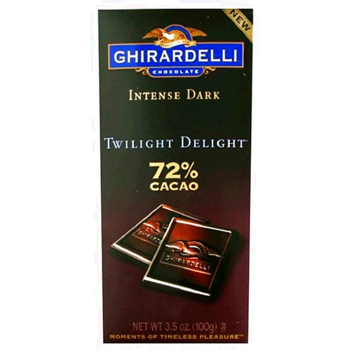 Ghirardelli Chocolate Intense Dark Twilight Delight™ 72% Cacao, 3.5-Ounce Packages (Pack of 12)