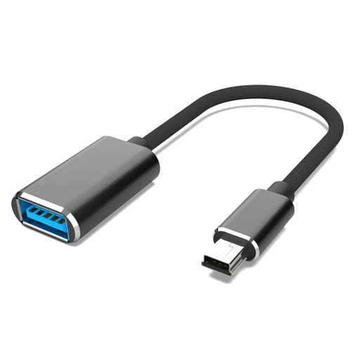 HIEbee Mini USB OTG Cable for Digital Cameras - USB A Female to Mini USB B 5-pin Male Adapter Braided Cable