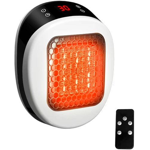 ZUSKYZU Portable Plug In Space Heater, 600W, Small Wall Heater for Indoor Use, Remote, 12H Timer, ECO Mode, Overheat Protection, Fast and Safe Heat for Bathroom Office Bedroom Home