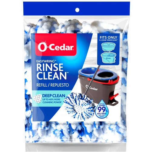 O-Cedar RinseClean Deep Clean Refill | 40% More Cleaning Power | Machine Washable Mop Head Replacement Refill for O-Cedar RinseClean Spin Mop (1-Pack)