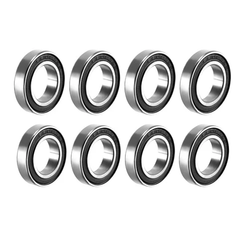 uxcell 6801-2RS Deep Groove Ball Bearing Double Sealed 1180801, 12mm x 21mm x 5mm Carbon Steel Bearings (Pack of 8)