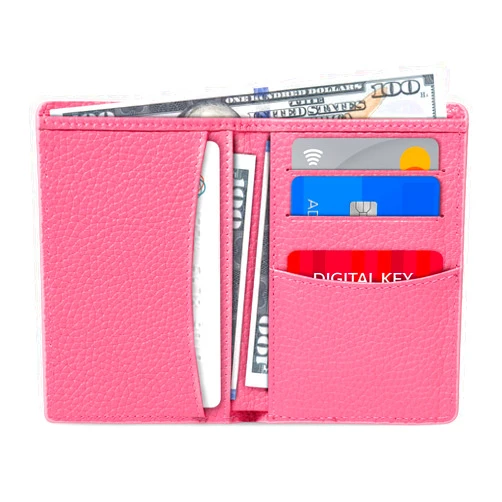 Otto Angelino Bifold Leather Wallet - Passport Style - ID, Bank Cards and Cash, RFID BLOCKING - Unisex