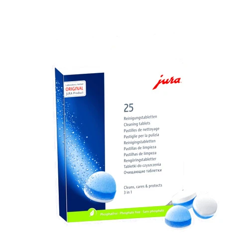 Jura 3-Phase Cleaning Tablets 25045 For All Jura Espresso Machines and Automatic Coffee Centers - 25-Count