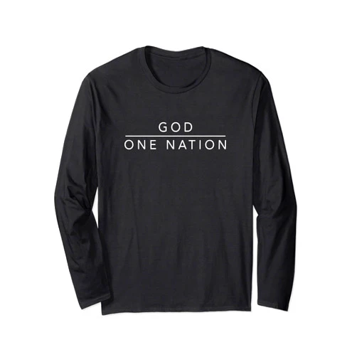 One Nation Under God Line Art Patriotic Tee One Nation Under God Line Art Patriotic Christian Long Sleeve T-Shirt
