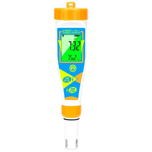CIZTADA pH Meter for Water Digital EC and PPM Meter for Hydroponics Nutrient 4 in 1 pH EC TDS Temperature Tester with Large Display for Indoor Plant Grow DWC Setup Aeroponic Pool Aquarium