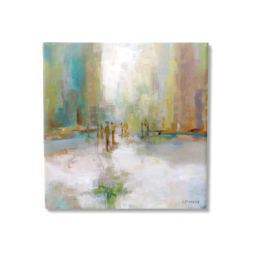 Stupell Industries Impressionist Cityscape Painting Abstract People Street Design Canvas Wall Art, Design By Claire Cormany
