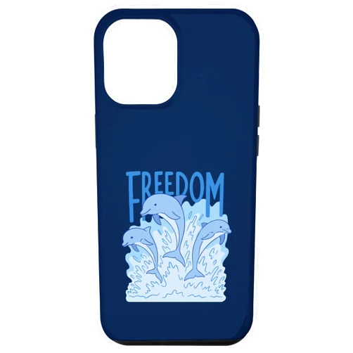 Freedom Meeressäuger Delfine Aquarellstil iPhone 14 Plus Freedom Dolphin Watercolour Style Blue Dolphin Case
