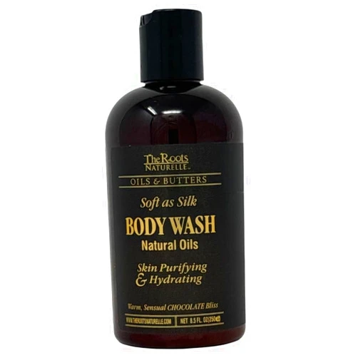 The Roots Naturelle Chocolate Bliss Body Wash | Soft as Silk | Skin Purifying & Hydrating | Warm, Sensual Chocolate Scented | 8.5 oz