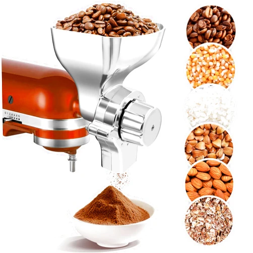 Jooke ALL Metal Grain Mill Attachment for KitchenAid Stand Mixer with 12 Grind Level Flour Mill,for Kitchen aid KGM Attachment Fit for Grinding Non-Oily Dry Grains Wheat,Coffee Beans,Corn,Oats,Other Cereals